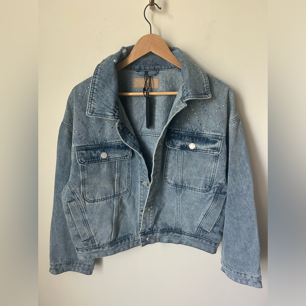 Blank NYC Denim rhinestone Jean Jacket